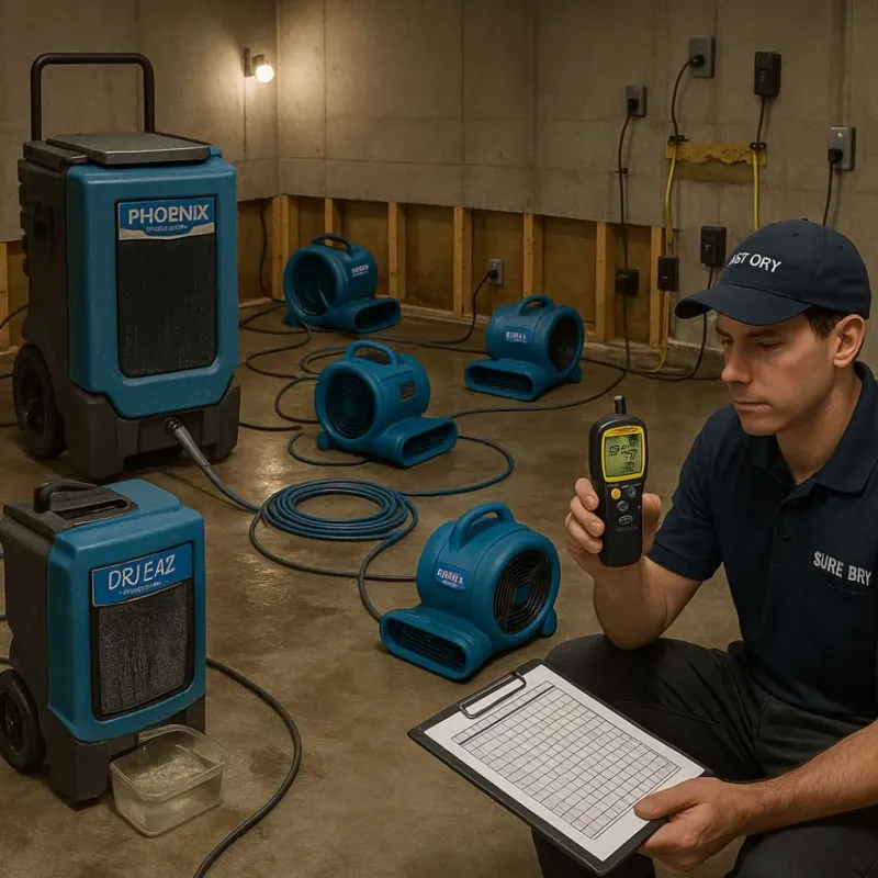 Structural Drying and Dehumidification process in Canyon City, OR